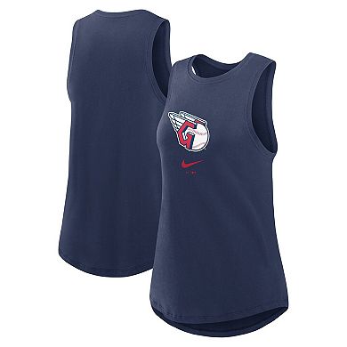 Women's Nike Navy Cleveland Guardians Legacy Icon High Neck Performance Tank Top