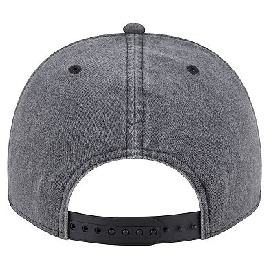 Men's New Era Charcoal Detroit Red Wings Throwback Washed A-Frame Pre-Curved 9FIFTY Snapback Hat