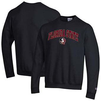 Men's Champion Black Florida State Seminoles Arch Over Logo Pullover Sweatshirt