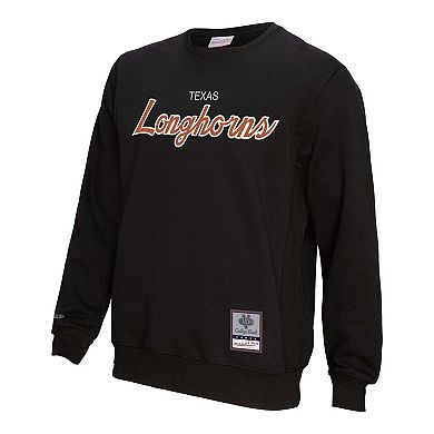Men's Mitchell & Ness Black Texas Longhorns Elite Script Pullover Sweatshirt