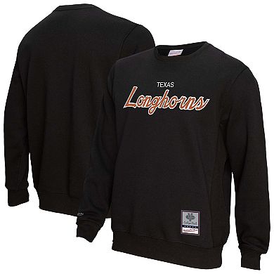 Men's Mitchell & Ness Black Texas Longhorns Elite Script Pullover Sweatshirt