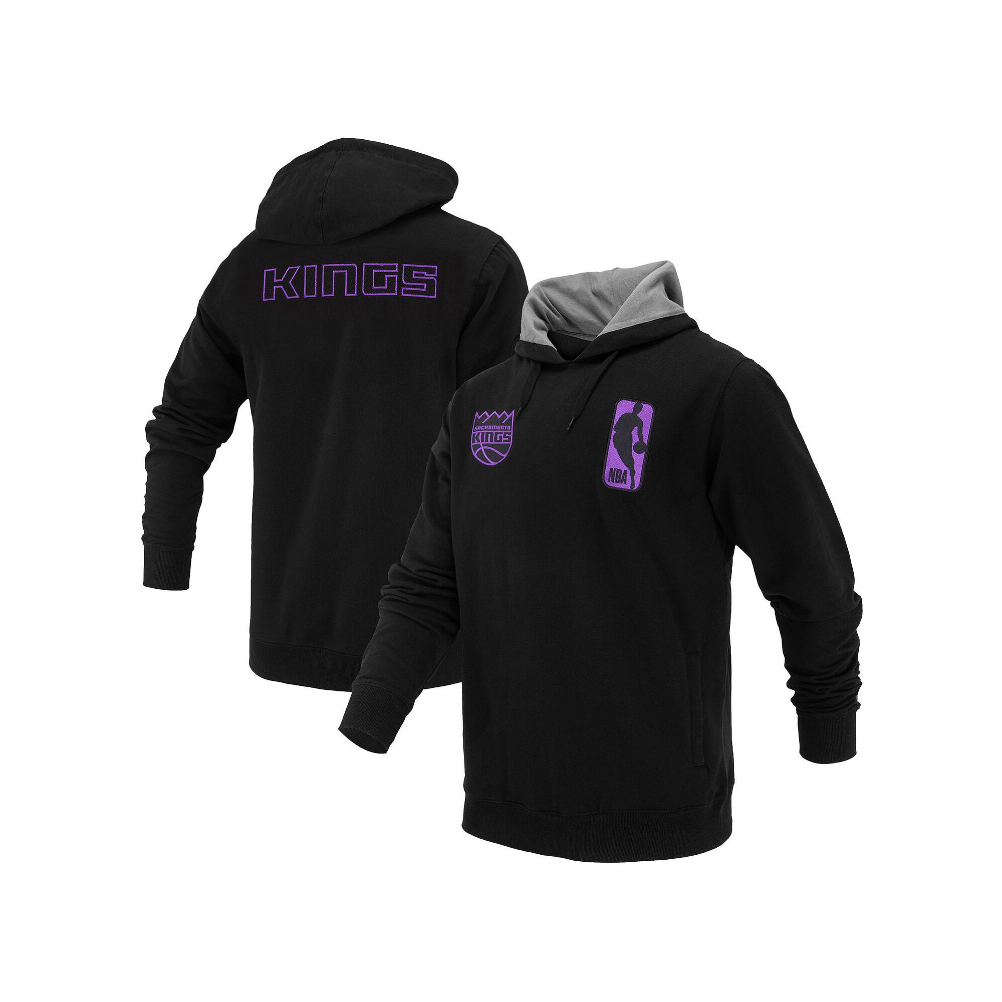 Unisex FISLL Black Sacramento Kings Logoman Shadow Collection Pullover Hood