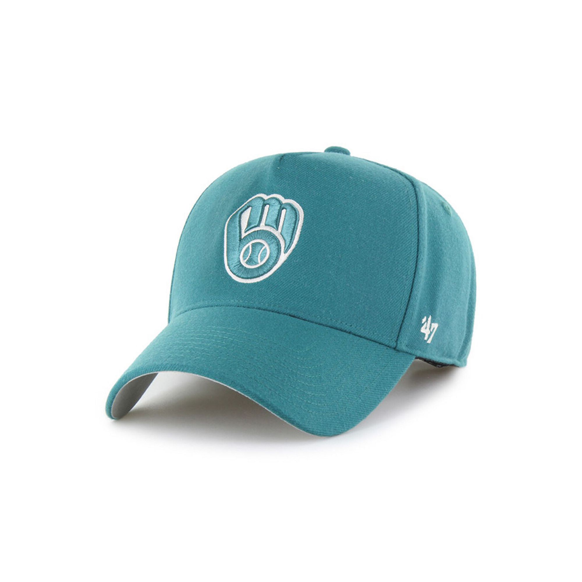 Mens 47  Teal Milwaukee Brewers Ballpark Offside Adjustable Hat, Blue