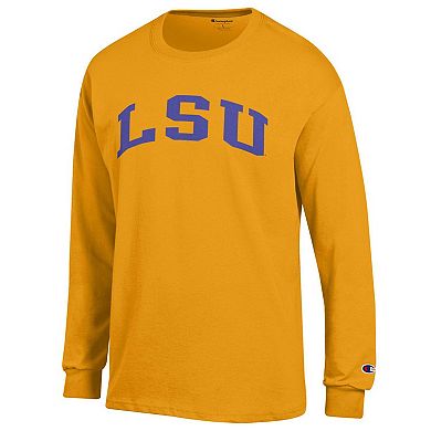 Men's Champion Gold LSU Tigers Basic Arch Long Sleeve T-Shirt