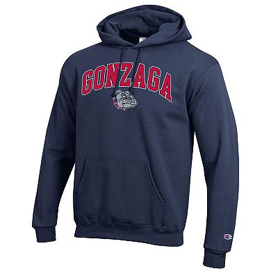Men's Champion Navy Gonzaga Bulldogs Arched Logo Fleece Pullover Hoodie