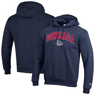 Men's Champion Navy Gonzaga Bulldogs Arched Logo Fleece Pullover Hoodie