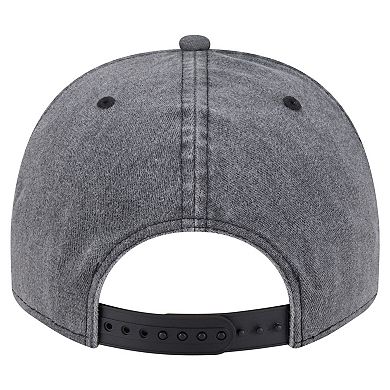 Men's New Era Charcoal Los Angeles Lakers Throwback Washed Pre-Curved 9FIFTY Snapback Hat