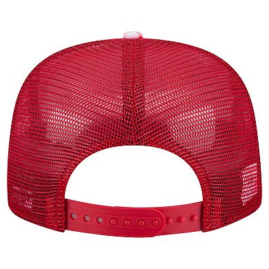 Men's New Era Red Philadelphia Phillies Adventure Pattern Golfer Trucker Snapback Hat