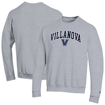 Men's Champion Heather Gray Villanova Wildcats Arch Over Logo Pullover Sweatshirt