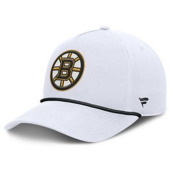 Men's Fanatics White Boston Bruins Rope A-Frame Adjustable Hat