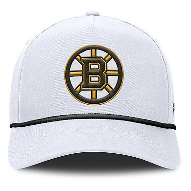 Men's Fanatics White Boston Bruins Rope A-Frame Adjustable Hat