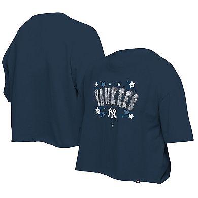 Girls Youth New Era Navy New York Yankees Flip Sequin Team T-Shirt