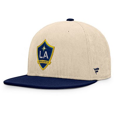 Men's Fanatics Cream LA Galaxy Tempo Corduroy Snapback Hat