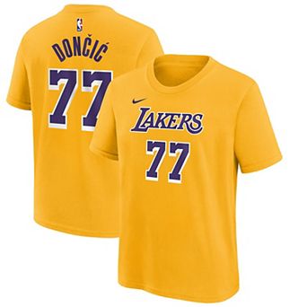 Men's Nike Luka Don��i�� Gold Los Angeles Lakers Icon Edition Name & Number T-Shirt
