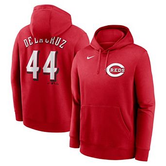 Men's Nike Elly De La Cruz Red Cincinnati Reds Player Name & Number Club Pullover Hoodie