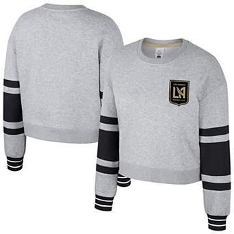Women's Stadium Essentials Heather Gray LAFC Scrimmage Cropped Pullover Sweatshirt