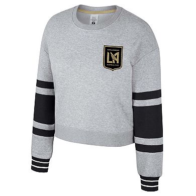 Women's Stadium Essentials Heather Gray LAFC Scrimmage Cropped Pullover Sweatshirt
