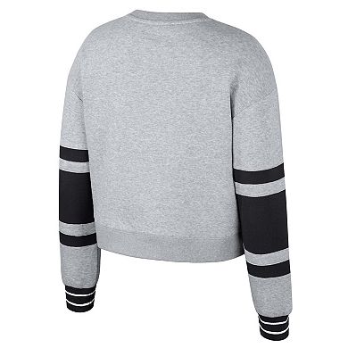 Women's Stadium Essentials Heather Gray LAFC Scrimmage Cropped Pullover Sweatshirt