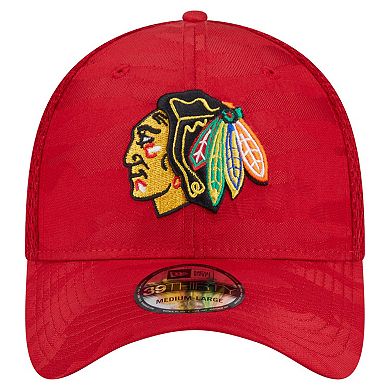 Men's New Era Red Chicago Blackhawks Active Subtle Camo 39THIRTY Flex Hat