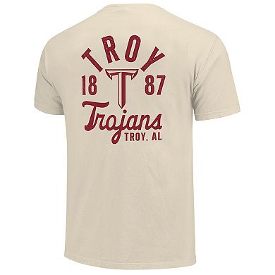 Men's Cream Troy University Trojans Comfort Colors Mascot Overlay T-Shirt