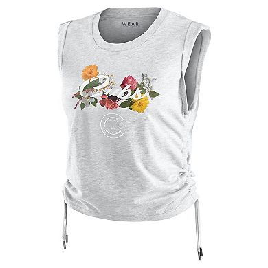 Women's WEAR by Erin Andrews Heather Gray Chicago Cubs Cinched Tank Top