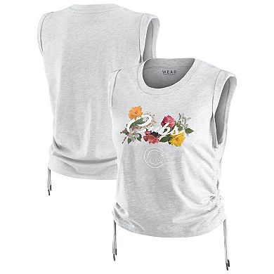 Women's WEAR by Erin Andrews Heather Gray Chicago Cubs Cinched Tank Top