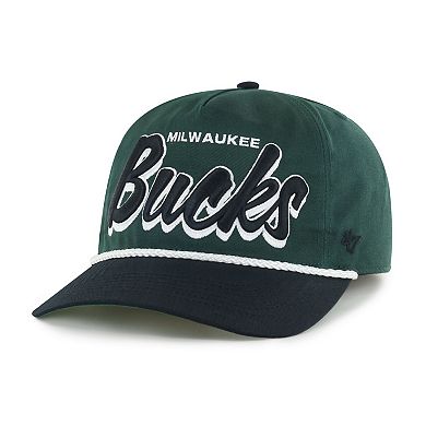 Men's '47 Hunter Green/Black Milwaukee Bucks Dropshadow Rope Hitch Adjustable Hat