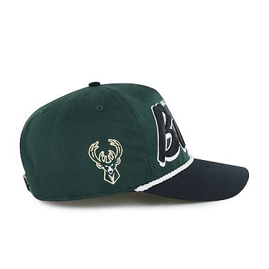 Men's '47 Hunter Green/Black Milwaukee Bucks Dropshadow Rope Hitch Adjustable Hat