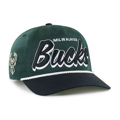 Men's '47 Hunter Green/Black Milwaukee Bucks Dropshadow Rope Hitch Adjustable Hat
