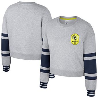 Women's Stadium Essentials Heather Gray Nashville SC Scrimmage Cropped Pullover Sweatshirt