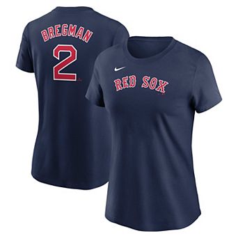 Women's Nike Alex Bregman Navy Boston Red Sox Fuse Name & Number T-Shirt