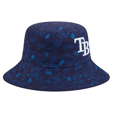 Youth New Era Navy Tampa Bay Rays 2025 Spring Training All Over Print Bucket Hat