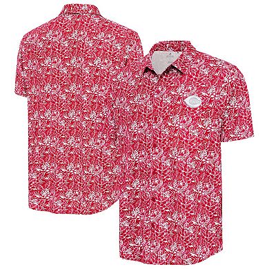 Men's Antigua Red Cincinnati Reds Resort Button-Up Shirt