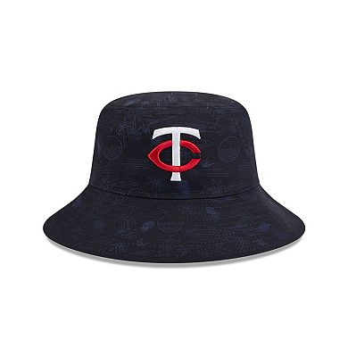 Youth New Era Navy Minnesota Twins 2025 Spring Training All Over Print Bucket Hat