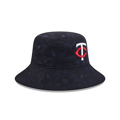 Youth New Era Navy Minnesota Twins 2025 Spring Training All Over Print Bucket Hat