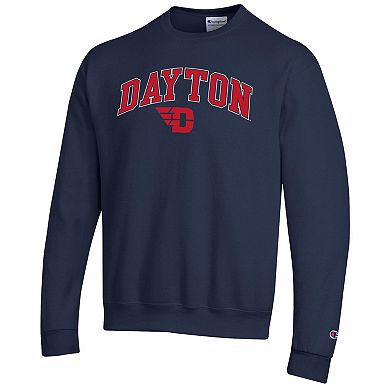 Men's Champion Navy Dayton Flyers Arch Over Logo Pullover Sweatshirt