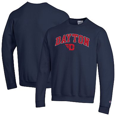 Men's Champion Navy Dayton Flyers Arch Over Logo Pullover Sweatshirt