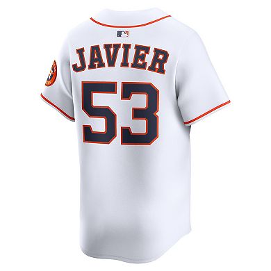 Men's Nike Cristian Javier White Houston Astros Home Limited Player Jersey