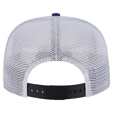 Men's New Era Black/Purple Sacramento Kings Throwback Dye Golfer Snapback Hat