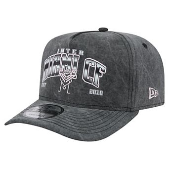 Men's New Era Black Inter Miami CF Washed 9FIFTY A-Frame Adjustable Hat