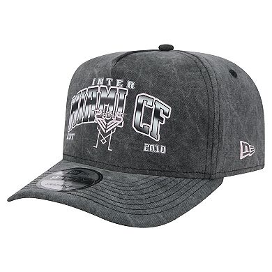 Men's New Era Black Inter Miami CF Washed 9FIFTY A-Frame Adjustable Hat