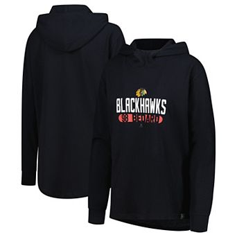 Women's Levelwear Connor Bedard Black Chicago Blackhawks Vivid Tracer Name & Number Pullover Hoodie