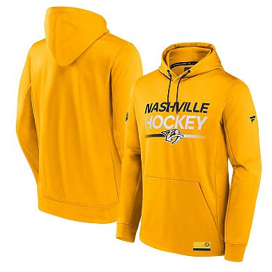 Men's Fanatics Gold Nashville Predators Authentic Pro Pullover Hoodie