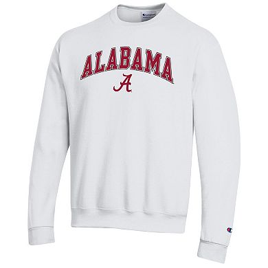 Men's Champion White Alabama Crimson Tide Arch Over Logo Pullover Sweatshirt
