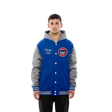 Men's New Era Royal Chicago Cubs Throwback Prep Full-Snap Hoodie Jacket