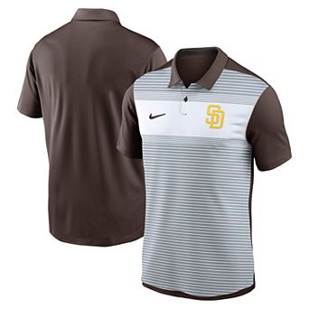Men's Nike White/Brown San Diego Padres Vapor Striped Performance Polo