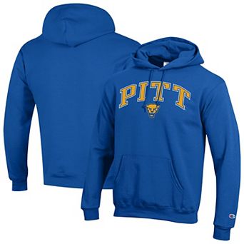 Men's Champion Royal Pitt Panthers Arched Logo Fleece Pullover Hoodie