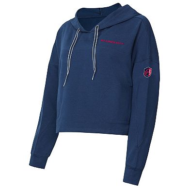 Women's Concepts Sport Navy St. Louis City SC Elevation Tri-Blend Long Sleeve Pullover Hoodie