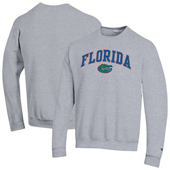 Men's Champion Heather Gray Florida Gators Arch Over Logo Pullover Sweatshirt