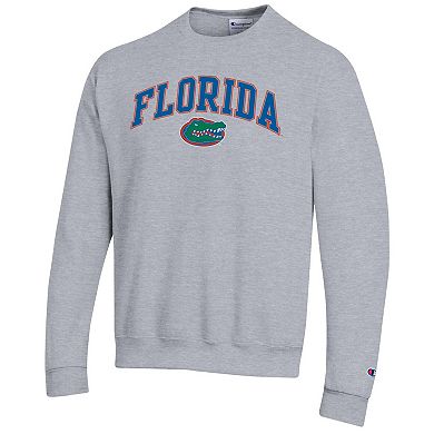 Men's Champion Heather Gray Florida Gators Arch Over Logo Pullover Sweatshirt